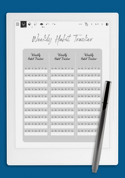Weekly Habit Tracker Template for Supernote