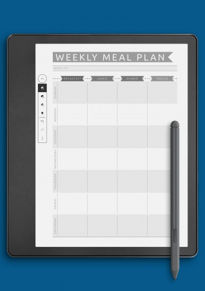 Weekly Meal Plan - Casual Style Template for Kindle Scribe