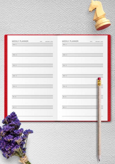 TN Weekly Planner – Horizontal Days