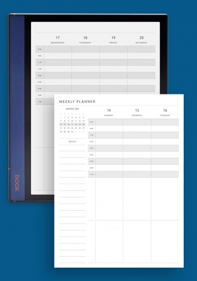 BOOX Tab Weekly Planner Template with Notes