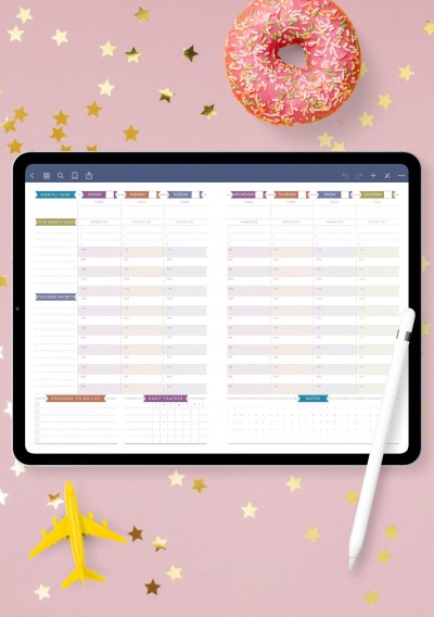GoodNotes Weekly Planner Template Undated - Casual Style