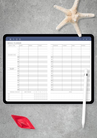 Weekly Planner Undated - Original Style Template for GoodNotes
