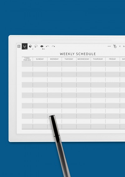 Weekly Schedule - Landscape View Template for Supernote