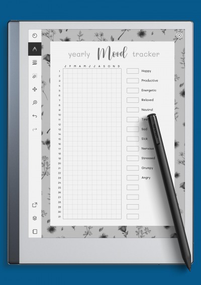 reMarkable Yearly Mood Tracker Template