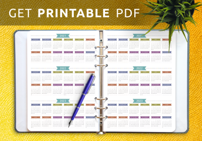 Download Printable 3-year Calendar Template - Casual Style PDF