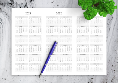 Download Printable 3-year Calendar Template - Original Style ...