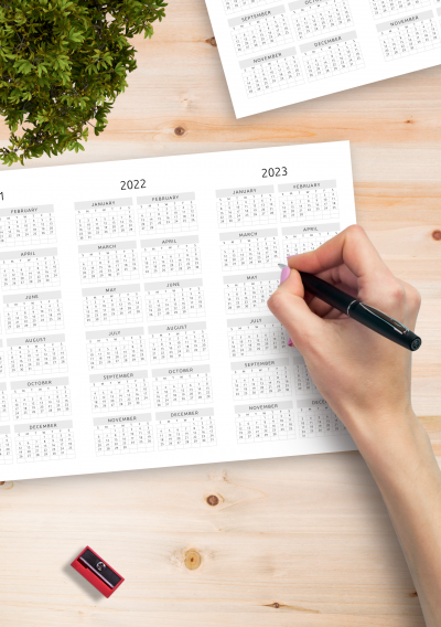 Download Printable 3-year Calendar Template - Original Style ...