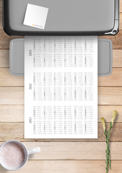 Download Printable 3-year Calendar Template - Original Style ...