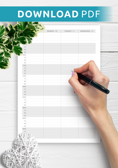 Download Printable Appointment Calendar Template Vertical Two Page 