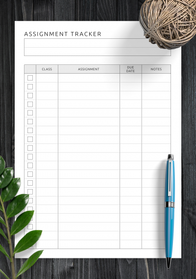 assignment tracker free template