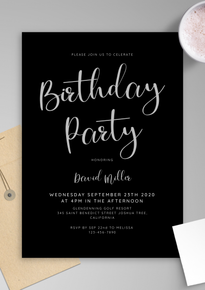 download printable black and white mens birthday