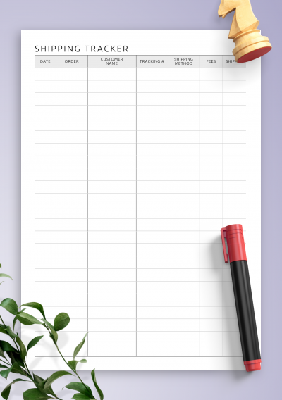 Download Blank Shipping Tracker Template - Printable PDF