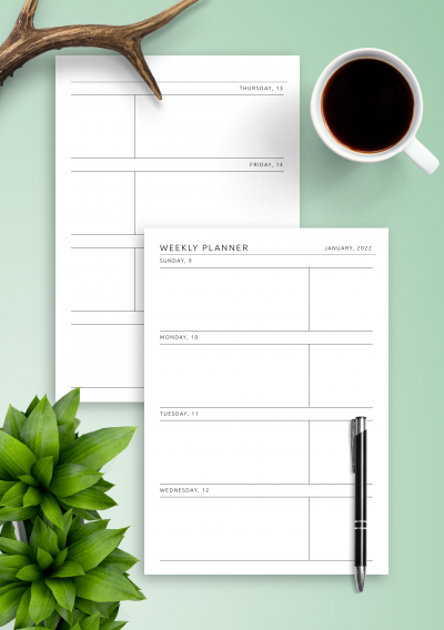 Download Blank Weekly Calendar Template - Printable PDF