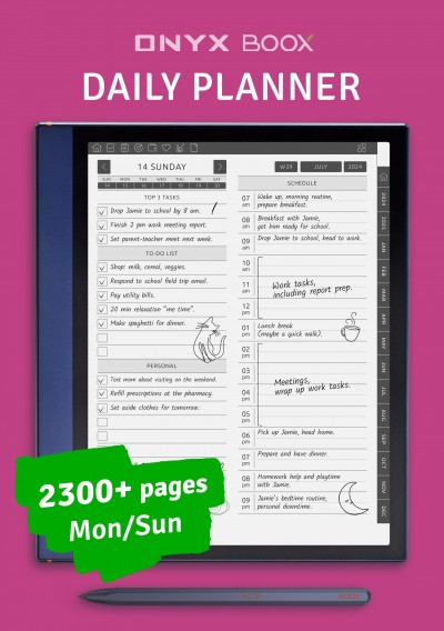 Download ONYX BOOX - Daily Planner - Printable PDF