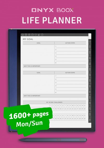 Download BOOX Note Air - Life Planner - Printable PDF
