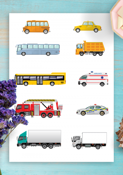 Download City Transport Sticker Pack - Printable PDF