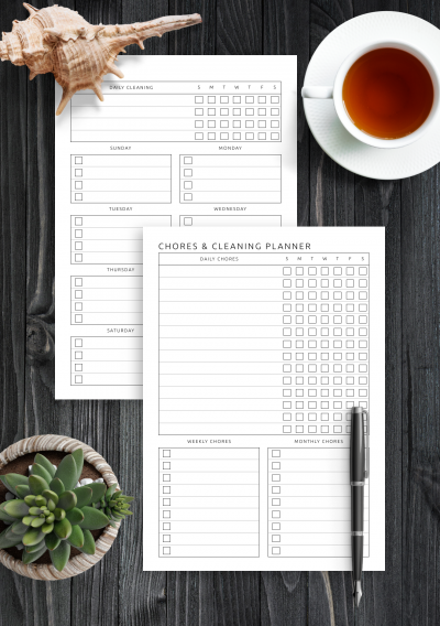 Download Chores & Cleaning Planner Two Page - Printable PDF