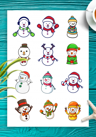 Download Christmas Snowman Stickers