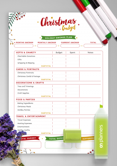 Download Christmas Style - Christmas Budget - Printable PDF