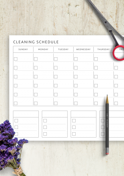 Download Cleaning Schedule Planner - Printable PDF