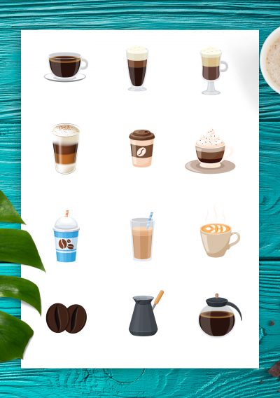 Download Cup of Coffee Sticker Pack - Printable PDF