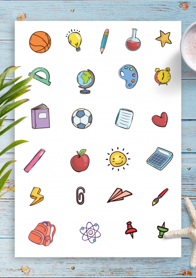 Download Cool School Sticker Pack - Printable PDF