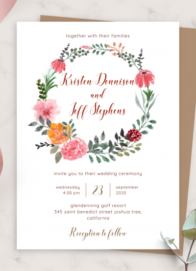 Download Country Rustic Wedding Invitation - Printable PDF