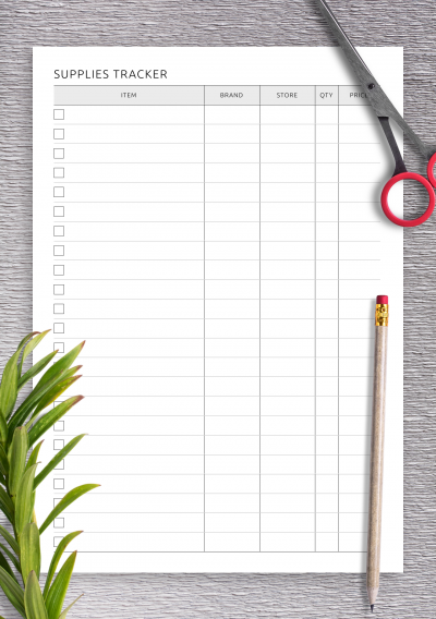 Download Course Supplies Tracker Template - Printable PDF