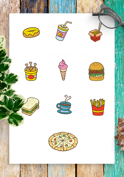 Download Cute Food Sticker Pack - Printable PDF