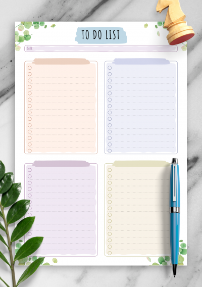 Download Daily To Do List - Floral Style - Printable PDF