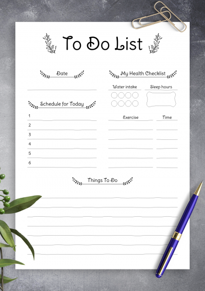 Download Daily To Do List - Printable PDF
