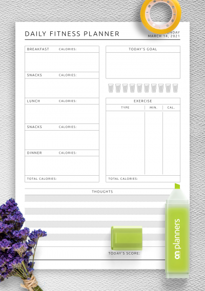 Download Daily Fitness Planner Template - Printable PDF