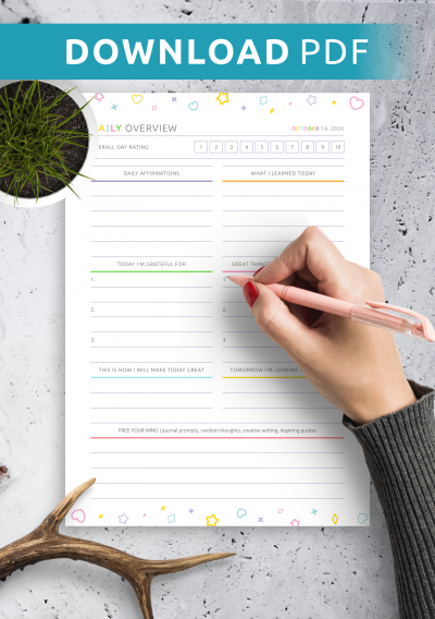 Daily Overview Daily Overview Template