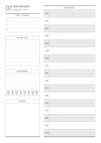 Download Printable Daily Planner - Original Style PDF