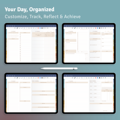 Daily Productivity Digital Planner (Light Theme) - Download for iPad ...