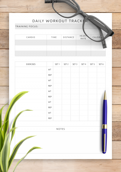 Download Daily Workout Tracker Template - Printable PDF