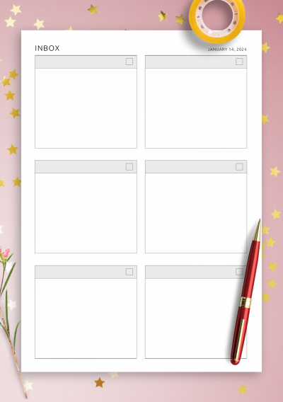 Download Dated Inbox Template - Printable PDF
