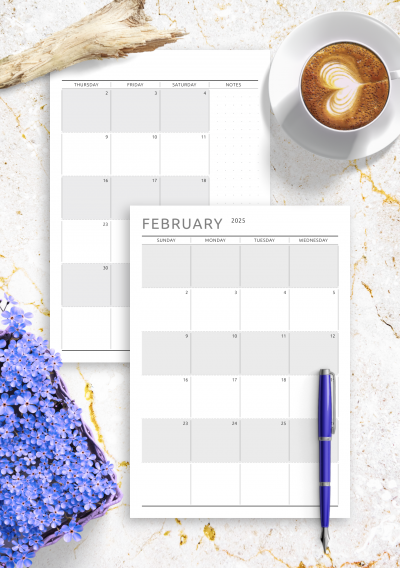 Download Dated Monthly Calendar - Original Style