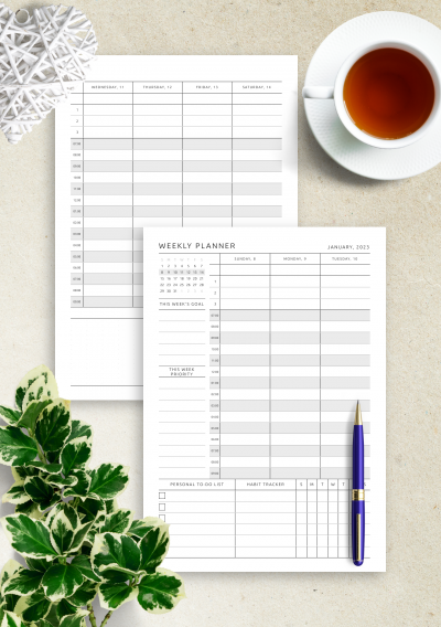 Download Dated Weekly Planner - Original Style - Printable PDF