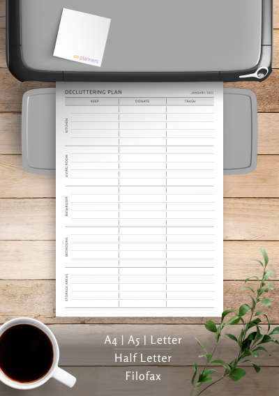 Printable and digital decluttering plan