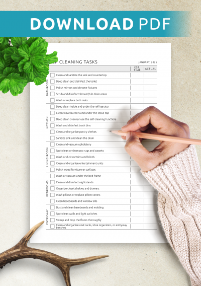 room deep cleaning checklist