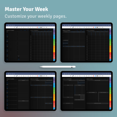 Download Digital Bullet Journal PDF for GoodNotes, iPad (Dark)