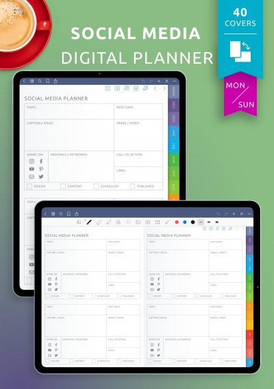 Download Digital Social Media Planner - Printable PDF