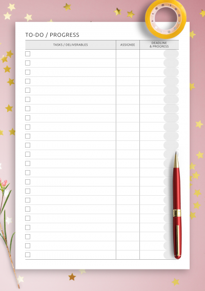 Download To-Do with Assignees - Printable PDF
