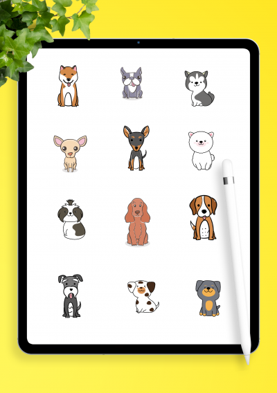 Download Cute Dogs Sticker Pack PNG