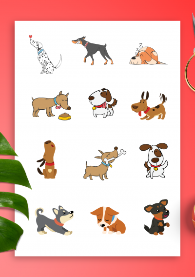 Download Cool Dogs Sticker Pack - Printable PDF