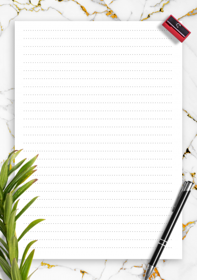 Download Dotted Lined Paper Printables 7.1 mm line height - Printable PDF