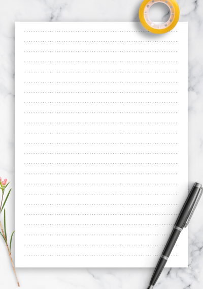 Download Dotted Lined Paper Printables 8.7 mm line height - Printable PDF