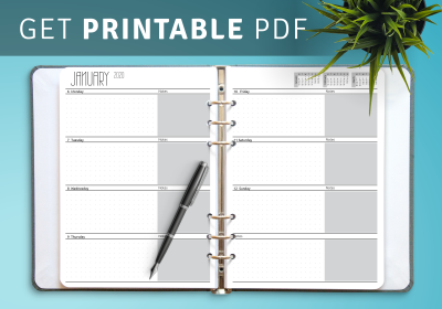 Download Printable Dotted weekly planner PDF