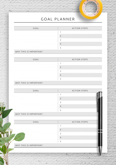 Download Fitness Goal Planner Template - Printable PDF